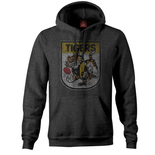 Richmond Tigers AFL Distressed 90's Retro Logo Pullover Hoody Sizes S-3XL!