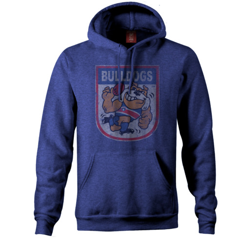 Footscray Bulldogs AFL Distressed 90's Retro Logo Pullover Hoody Sizes S-3XL!