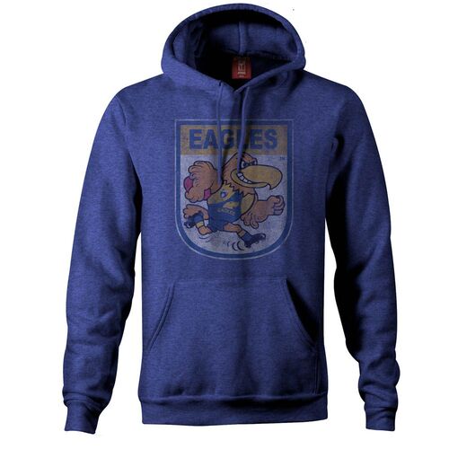 West Coast Eagles AFL Distressed 90's Retro Logo Pullover Hoody Sizes S-3XL!