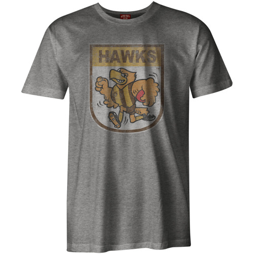 Hawthorn Hawks AFL Distressed 90's Retro Logo T Shirt Sizes S-3XL! BNWT's!