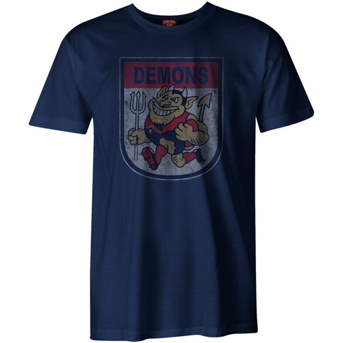 Melbourne Demons AFL Distressed 90's Retro Logo T Shirt Sizes S-3XL! BNWT's!