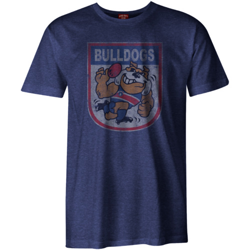 Footscray Bulldogs AFL Distressed 90's Retro Logo T Shirt Sizes S-3XL!