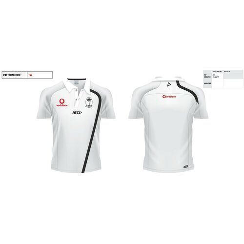 Fiji Rugby ISC Players White Polo Shirt Sizes S-5XL! Fiji Rugby!
