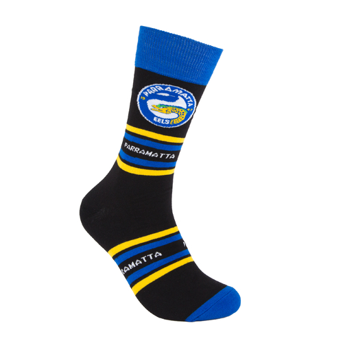 Parramatta Eels NRL Cotton Striped Socks Adults Sizes M/L!