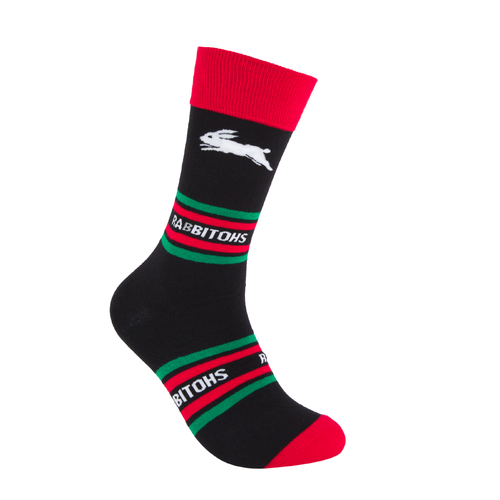 South Syd Rabbitohs NRL Cotton Striped Socks Adults Sizes M/L!