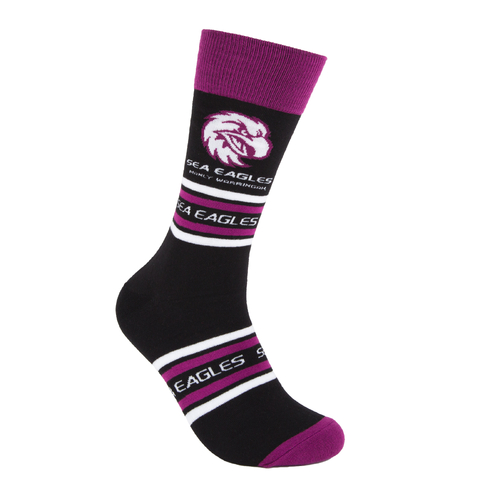 Manly Sea Eagles NRL Cotton Striped Socks Adults Sizes M/L!