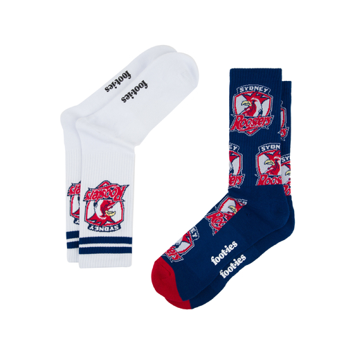 Sydney Roosters NRL 2 Pack Team Logo Sneaker Socks!