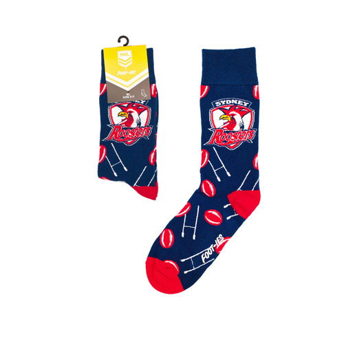 Sydney Roosters NRL Goal Post Logo Socks Adults Size 8-13!