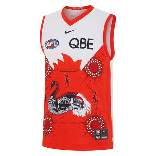 Sydney Swans AFL 2024 Indigenous Guernsey Sizes S-3XL!