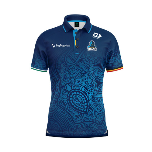 Gold Coast Titans NRL Dynasty Indigenous Media Polo Shirt Sizes S-7XL! T2