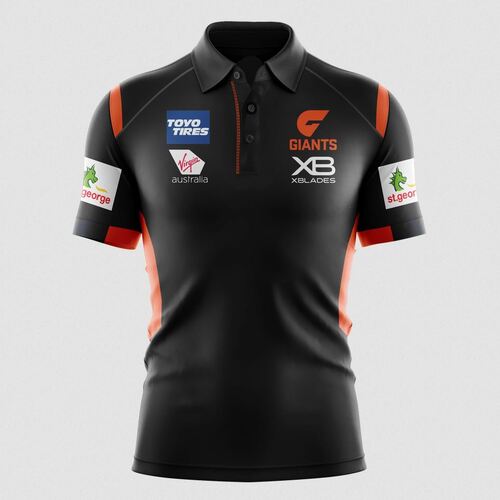 GWS Giants AFL 2020 AFL XBlades Media Polo Gunmetal Sizes S-5XL!