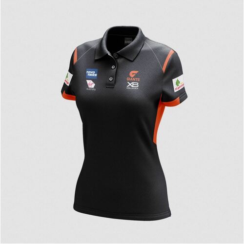 GWS Giants AFL 2020 AFL XBlades Ladies Media Polo Gunmetal Sizes 8-18!