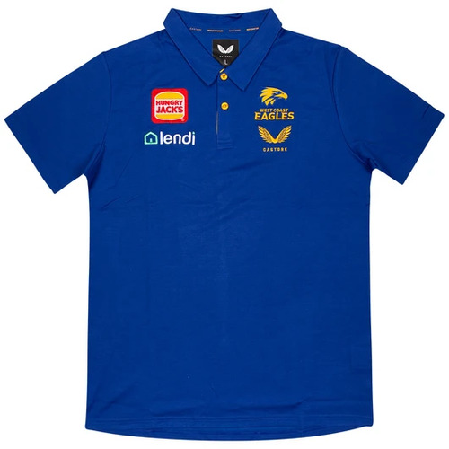 West Coast Eagles AFL 2021 Castore Travel Polo Royal Size S-5XL!
