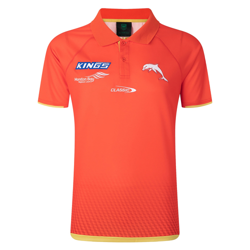 The Dolphins NRL 2022 Classic Launch Media Polo Shirt Red Sizes S-7XL!