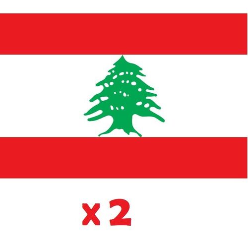 2 x Lebanon National Car Flag Cedars RLWC Polyester Flag 30cm x 45cm with Pole!