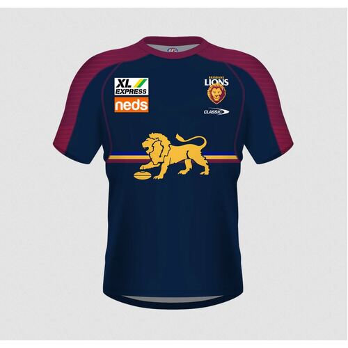 Details about   First 18 Official AFL Brisbane Lions Mens Henley Heritage Tee 