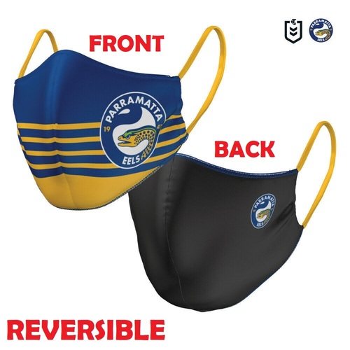 Parramatta Eels NRL Adults Small Reversible Washable Face Mask