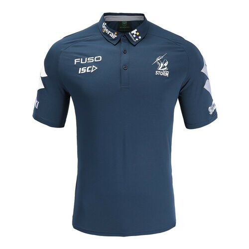 Melbourne Storm NRL 2019 ISC Navy Media Polo Shirt Size S-5XL! T9