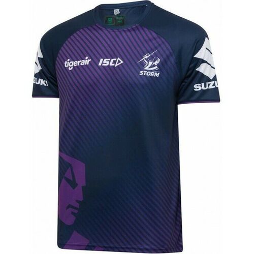 Melbourne Storm NRL 2020 Players ISC Navy Training Shirt Sizes S-5XL!