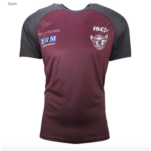 Manly Sea Eagles NRL 2019 ISC Players Maroon Training T Shirt Size XL-5XL! T9