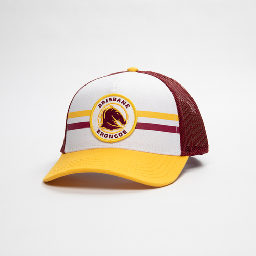 Brisbane Broncos NRL 2022 Maroon/Gold Brushed Canvas Valin Hat Cap!