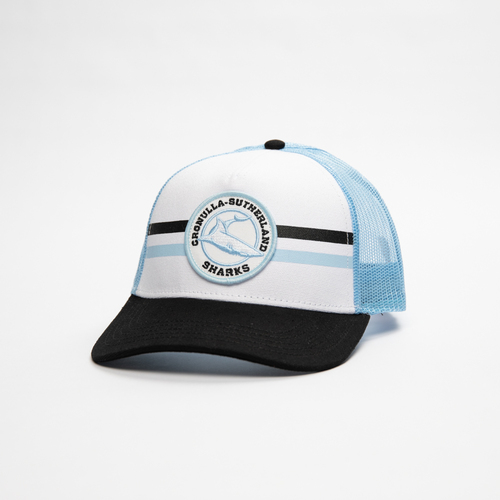 Cronulla Sharks NRL 2022 Sky Blue/Black Brushed Canvas Valin Hat Cap!