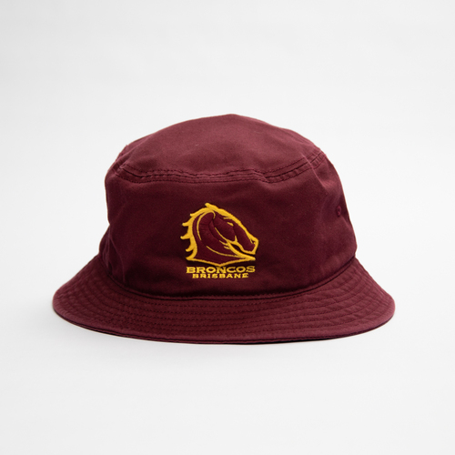 Brisbane Broncos NRL Maroon Twill Bucket Hat Cap!