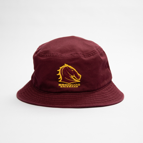 Brisbane Broncos NRL 2022 Maroon Twill Bucket Hat Cap!
