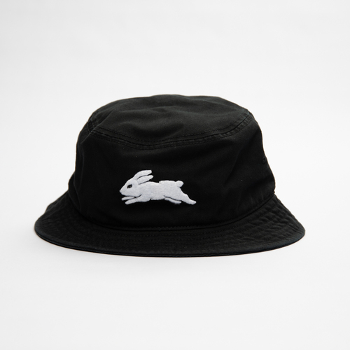 South Sydney Rabbitohs NRL Black Twill Bucket Hat Cap!