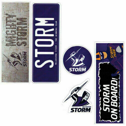 Melbourne Storm Official NRL iTag UV Car Bumper Decal Sticker Sheet (5 Pack)