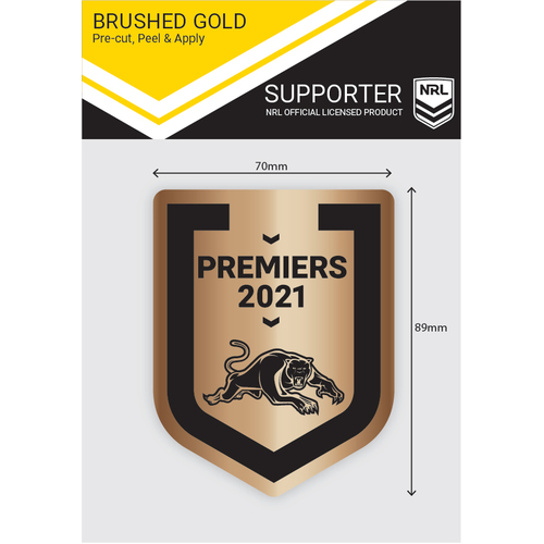 Penrith Panthers NRL 2021 Premiers iTag Brushed Gold Decal Sticker! 