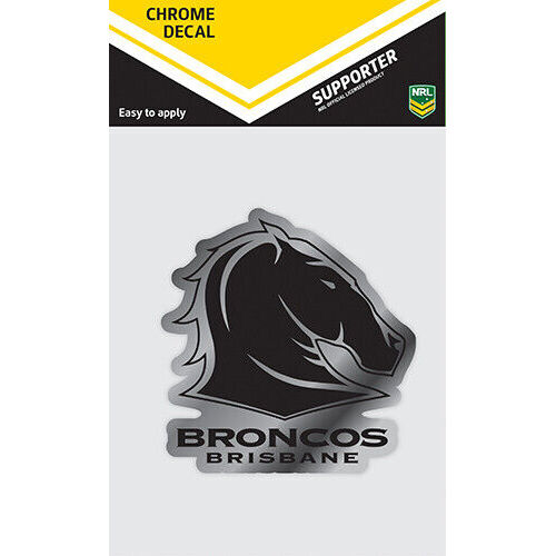 Official Brisbane Broncos NRL iTag UV Car Chrome Decal Sticker