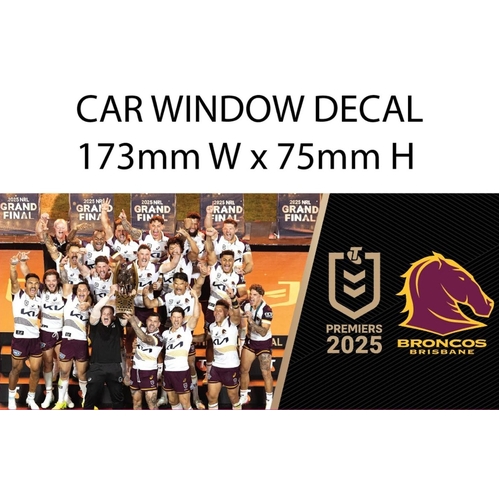 Brisbane Broncos NRL 2025 Premiers iTag Car Window Decal Sticker!