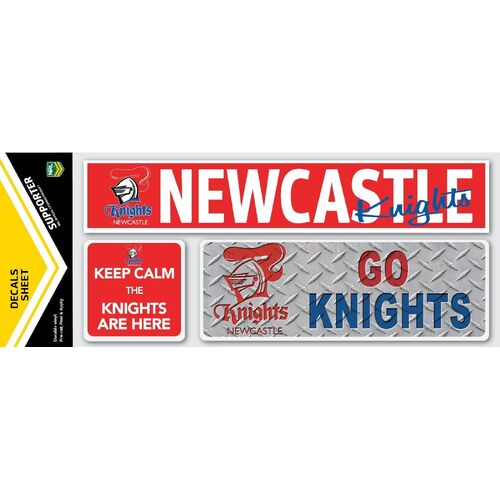 Official Newcastle Knights NRL iTag UV Car Window Decal Sticker Sheet (3 Pack)