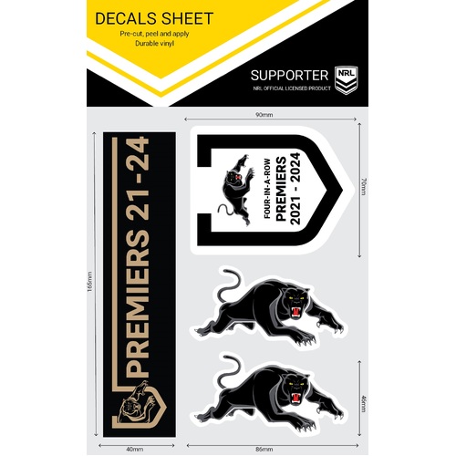 Penrith Panthers NRL 2024 Premiers iTag Car Decal Sheets! 