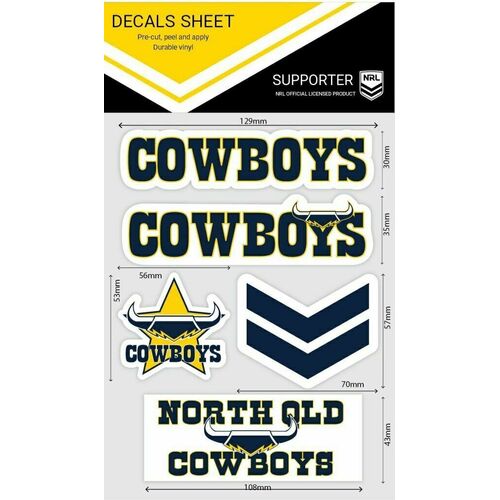North Queensland Cowboys NRL iTag UV Car Wordmark Decal Sticker Sheet