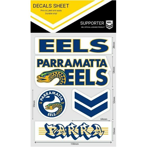 Parramatta Eels NRL iTag UV Car Wordmark Decal Sticker Sheet