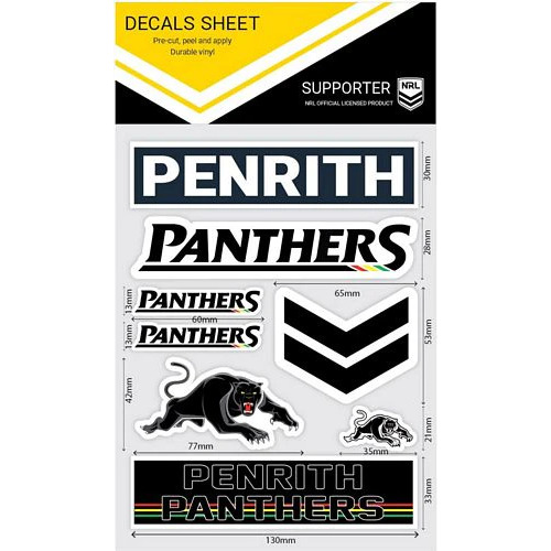Penrith Panthers NRL iTag UV Car Wordmark Decal Sticker Sheet