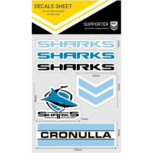 Cronulla Sharks NRL iTag UV Car Wordmark Decal Sticker Sheet