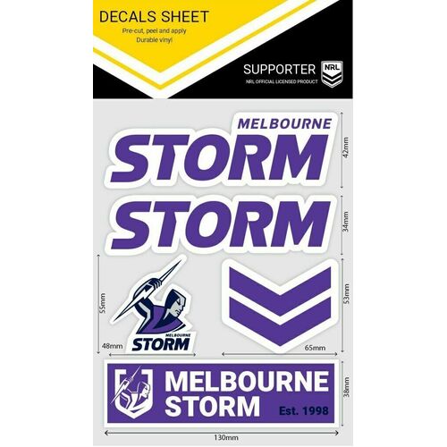 Melbourne Storm NRL iTag UV Car Wordmark Decal Sticker Sheet