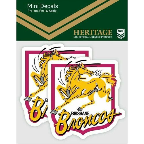 Brisbane Broncos NRL iTag UV Car Heritage Logo Mini Decal Sticker (2 Pack)