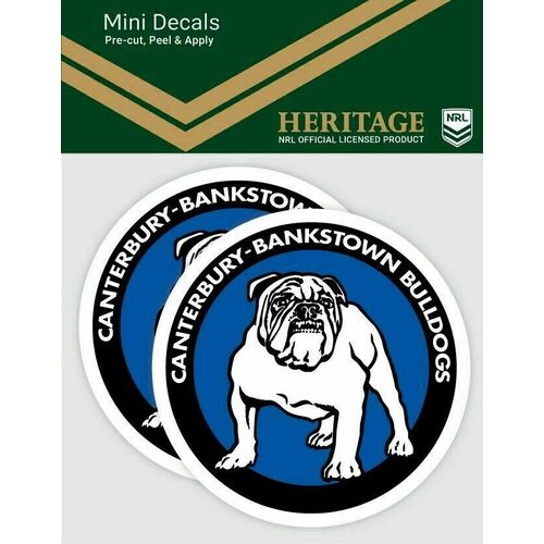Canterbury Bulldogs NRL iTag UV Car Heritage Logo Mini Decal Sticker (2 Pack)