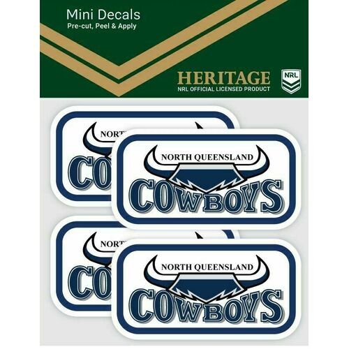 North Queensland Cowboys NRL iTag UV Heritage Logo Mini Decal Sticker (2 Pack)