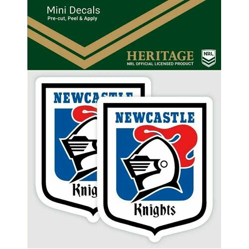 Newcastle Knights NRL iTag UV Car Heritage Logo Mini Decal Sticker (2 Pack)