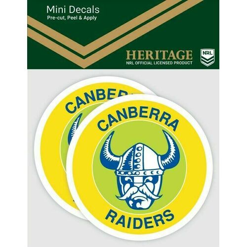 Canberra Raiders NRL iTag UV Car Heritage Logo Mini Decal Sticker (2 Pack)