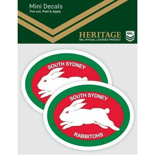 South Sydney Rabbitohs NRL iTag UV Car Heritage Logo Mini Decal Sticker (2 Pack)