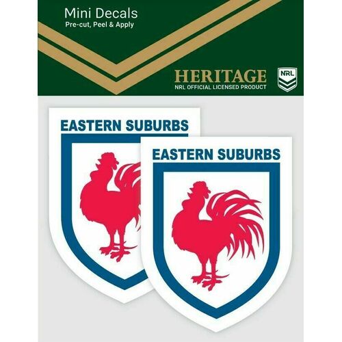 Sydney Roosters NRL iTag UV Car Heritage Logo Mini Decal Sticker (2 Pack)