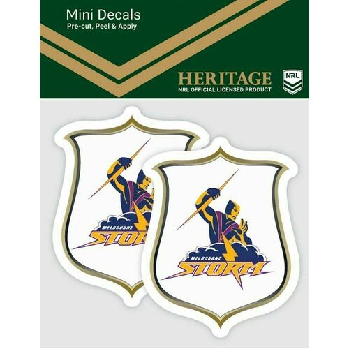 Melbourne Storm NRL iTag UV Car Heritage Logo Mini Decal Sticker (2 Pack)