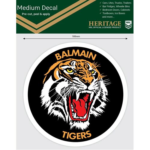 Balmain Tigers Heritage NRL iTag UV Car Medium Decal Sticker 
