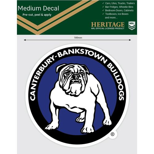 Canterbury Bankstown Bulldogs Heritage NRL iTag UV Car Medium Decal Sticker 